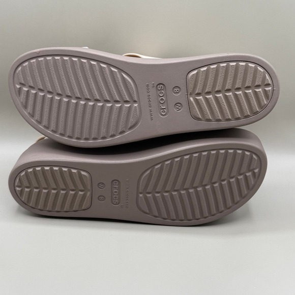 Crocs LiteRide Women's Beige Wedge Platform Sandals Size 8 - Picture 8 of 8